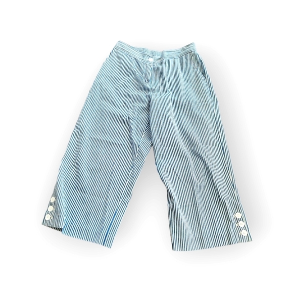 Ruby Rd Railroad Stripe Capri Pants Petite 10 - Picture 1 of 5